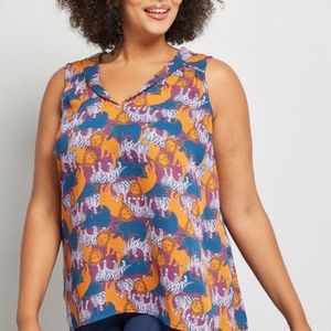 ModCloth Sleeveless Chiffon Blouse